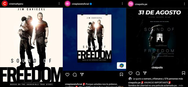  Cines peruanos incorporarán "Sound of freedom" en su cartelera desde el jueves 31 de agosto. Composición: Líbero   